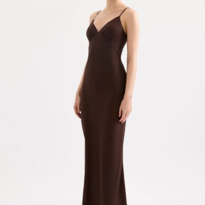 Nude Lucy Raven Cupro Slip Dress Brown