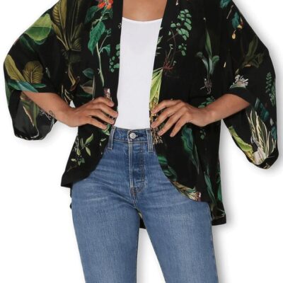THE ARTISTS LABEL ANCIENT BOTANY SILK KIMONO