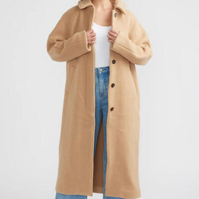 Ena Pelly Cleo Wool Blend Coat Camel