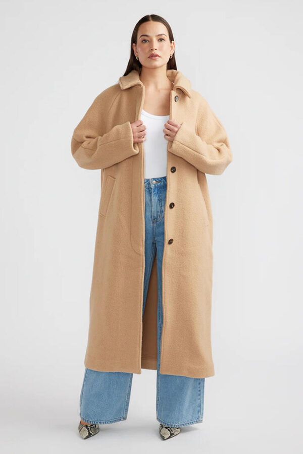 Ena Pelly Cleo Wool Blend Coat Camel