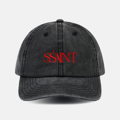 Sśaint Cherry Dad Cap Washed Black