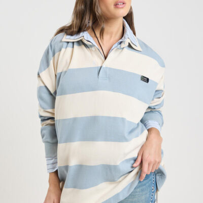 Ksubi Rugged Rugby  Jersey Blue Steel Bone