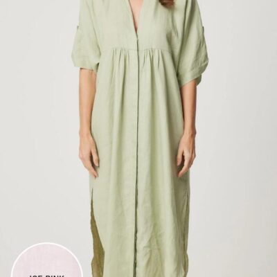 ENNI LINEN DROP SHOULDER DRESS