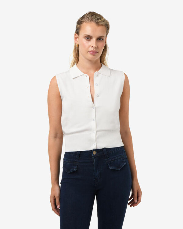 FORCAST Collins Collar Knit Top
