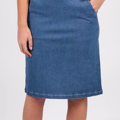 VASSALLI DENIM PULL ON SKIRT