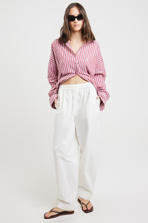 Ode Aubrey Barrel Leg Pant White