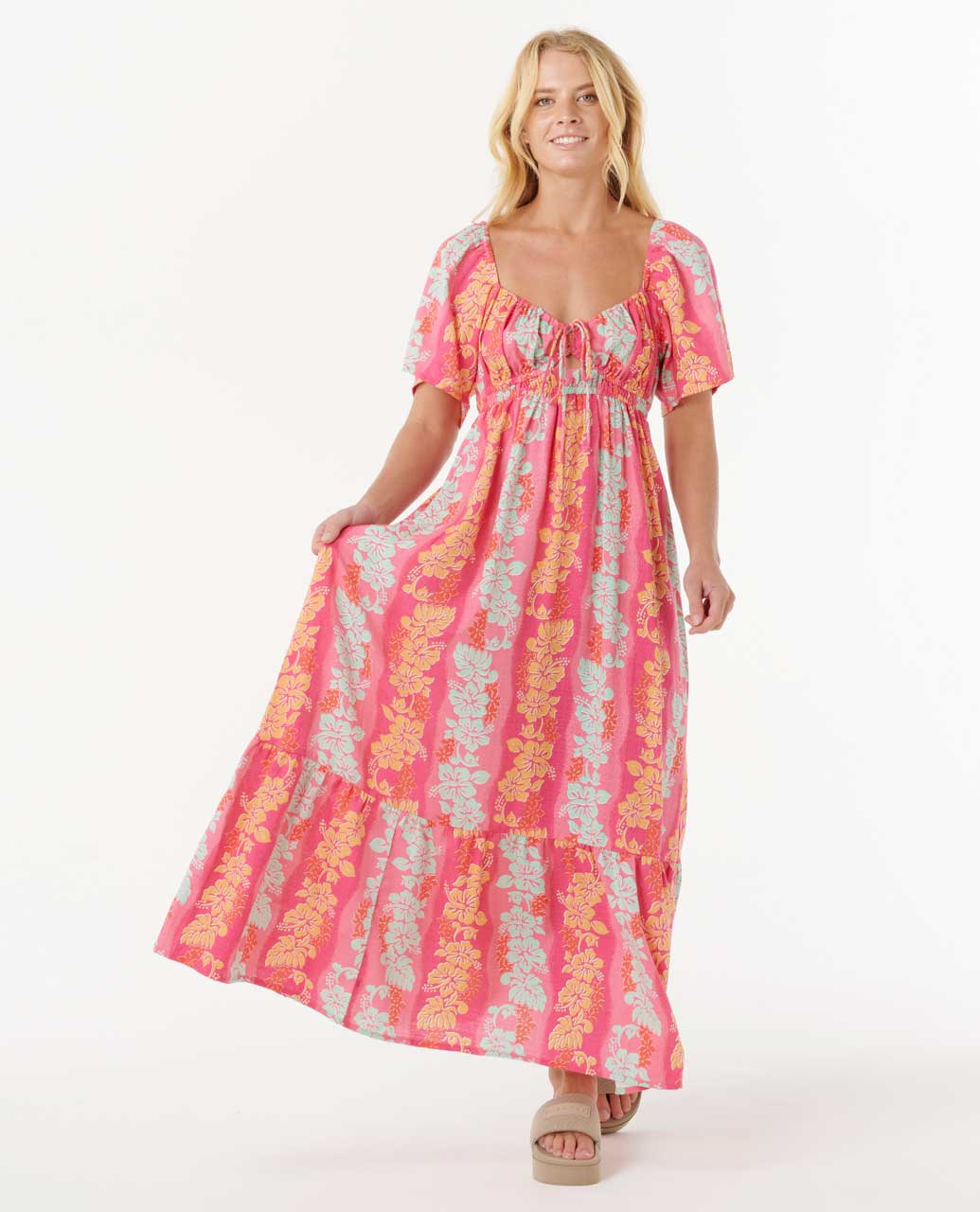 Rip Curl Keepsakes Short Sleeve Maxi Dress