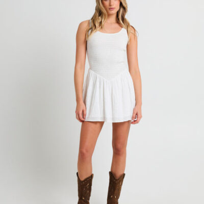 Subtitled Milan Drop Waist Shirred Dress