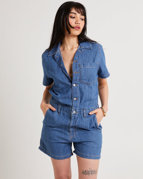 Levis Shorts Sleeve Denim Heritage Romper
