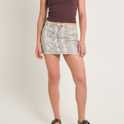 Insight Snake Denim Skirt