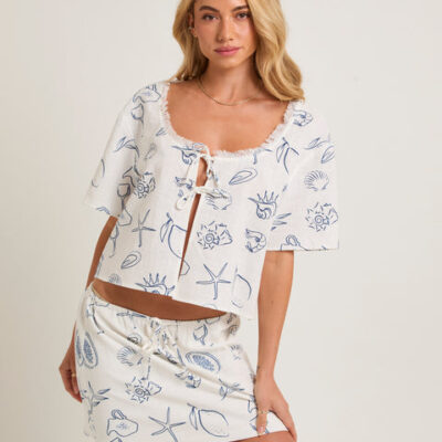 Subtitled Laine Tie Front Blouse