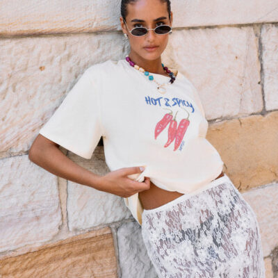 Subtitled Spicy Oversized T-Shirt