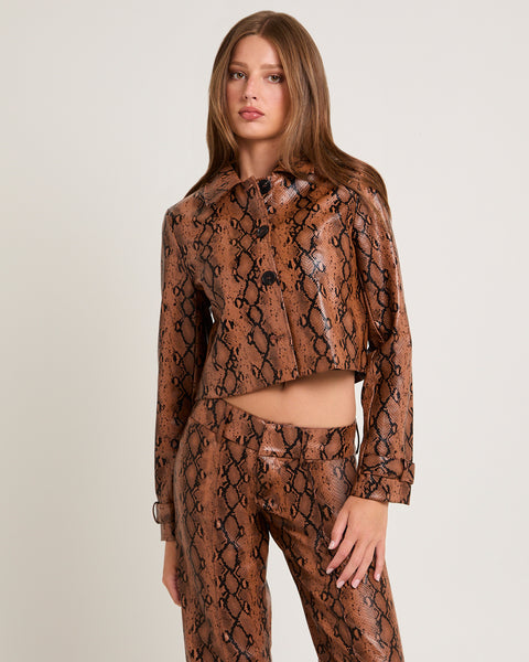 Alice In The Eve Stassy Snake PU Coat