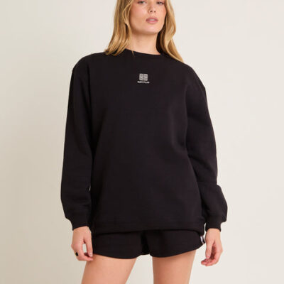 Subtitled Spiros Oversized Crew Jumper