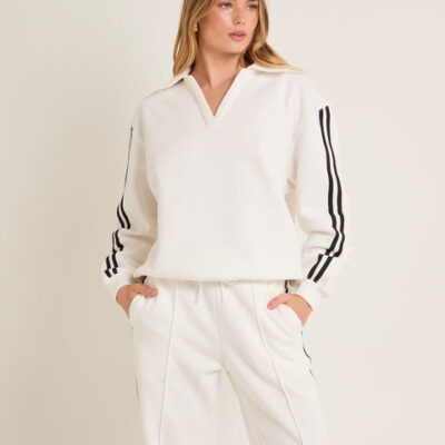 Subtitled Sports Stripe Fleece