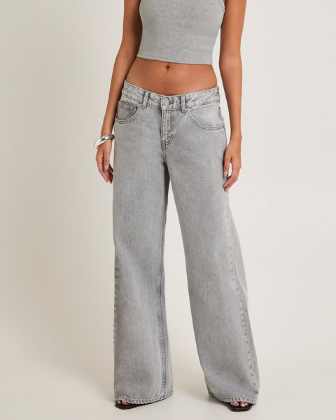 Dr Denim Rhue Wide Leg Jeans Ash Gray