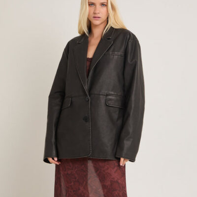 Alice In The Eve Esme Boxy Leather Look Blazer