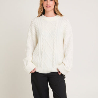 Subtitled Clara Cable Knit Sweater