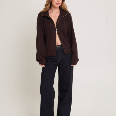 Subtitled Ellie Double End Zip Longline Cardigan