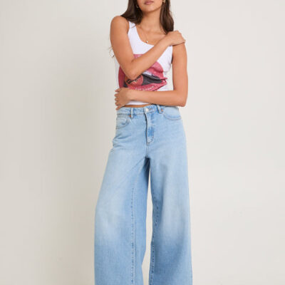 Wrangler Mid Stevie Relaxed Denim Jeans Set Time Blue