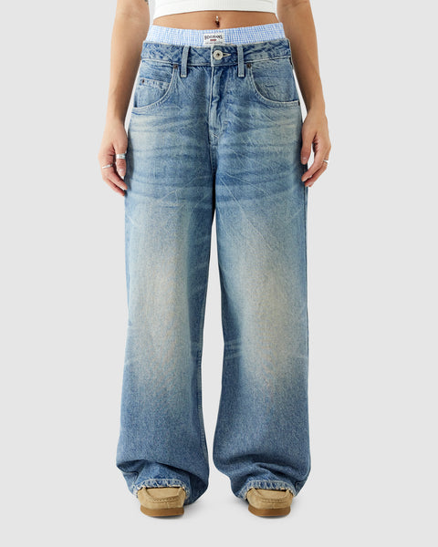 Bdg Urban Outfitters Boxer Waistband Wide Leg Denim Jeans