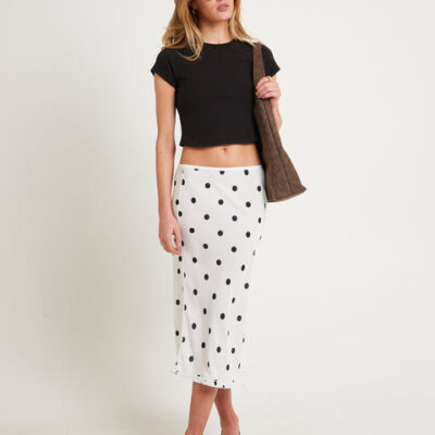 Alice In The Eve Bijou Polka Midi Skirt