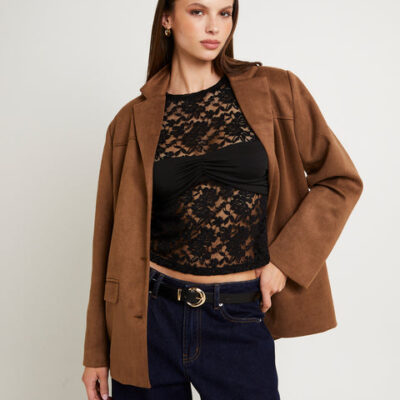 Subtitled Sophia Suede Blazer