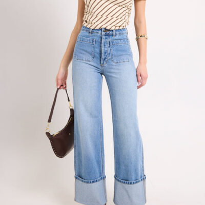 Rollas Sailor Denim Jeans Long Brad Blue Cuff