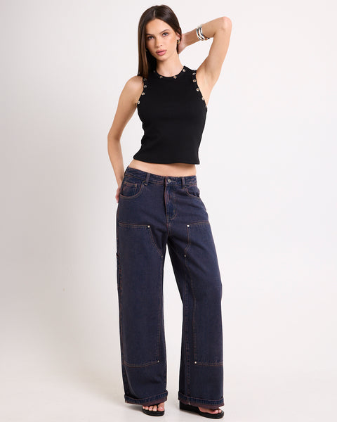 Neon Hart Baggy Double Knee Carpenter Denim Jeans