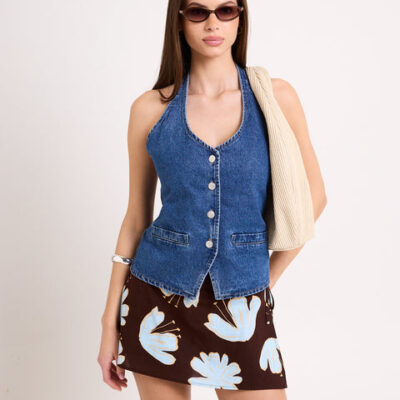 Subtitled Destro Denim Halter Top