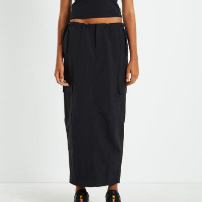 Insight Ruby Multi Pocket Cargo Maxi Skirt Black