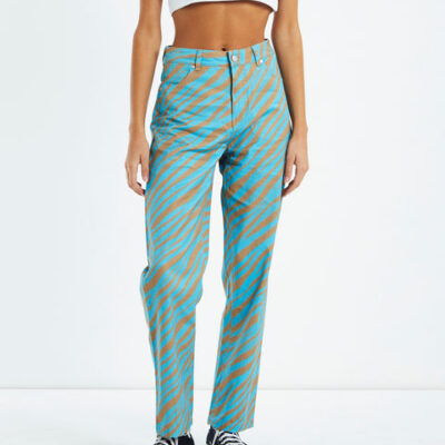 Afends Adi Shelby Hemp Wide Leg Long Pants Blue Stripe