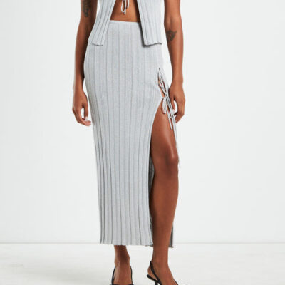 Alice In The Eve Sadie Tied Up Lurex Knit Midi Skirt
