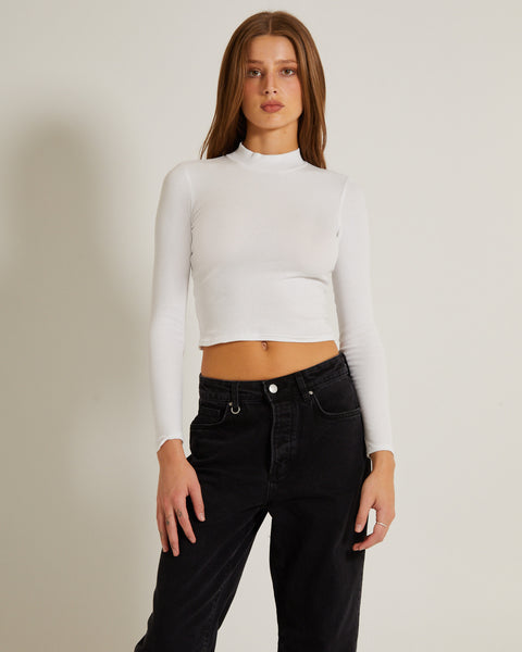General Pants Co. Basics Ribbed Long Sleeve Crop Skivvy
