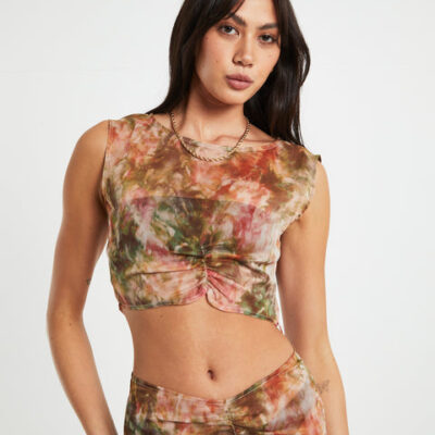 Subtitled Tibby Tie Dye Gather Front Top in Assorted