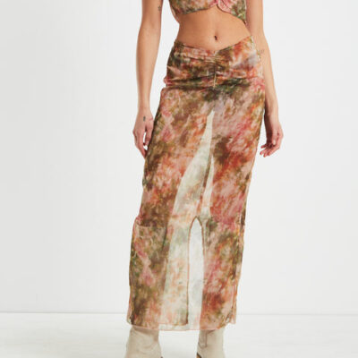 Subtitled Tibby Tie Dye Midi Skirt in Assorted