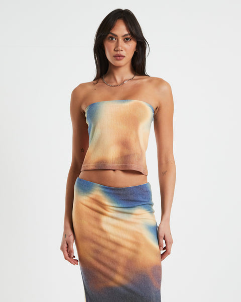 Neon Hart Della Printed Strapless Knit Top in Assorted