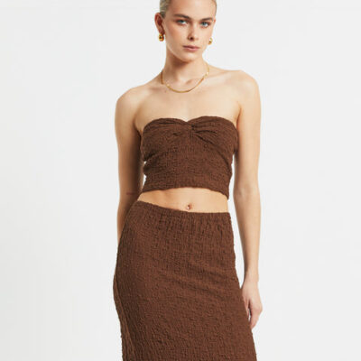 Subtitled Skyla Texture Twist Bandeau Top