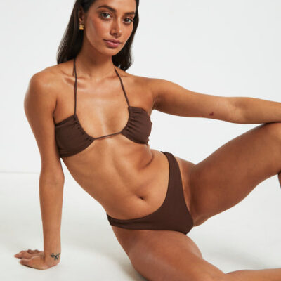 Subtitled Rib Cross Front Bikini Top