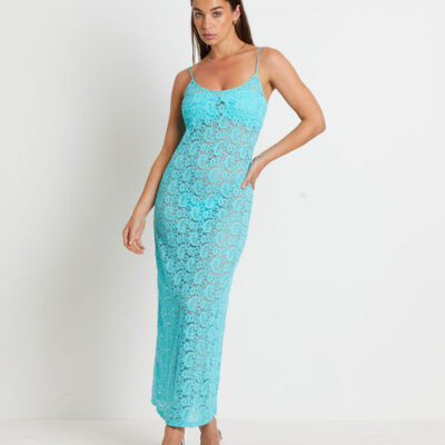 Alice In The Eve Zayla Lace Maxi Dress in Aqua Blue