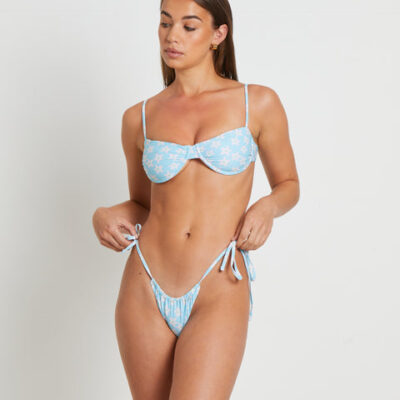 Misfit Frangipani Underwire Bikini Top in Blue