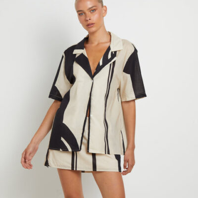 Sndys Alba Short Sleeve Shirt in Black Print
