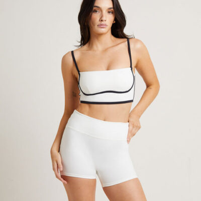Subtitled Sports Club Underbust Contrast Tank Top in Storm White