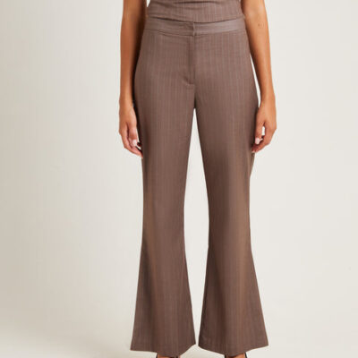 Alice In The Eve Jenna Pinstripe Straight Pants Chocolate