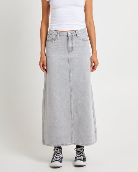 Insight Nala Maxi Denim Skirt Pebble