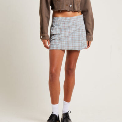 Insight Remi Check Cargo Mini Skirt