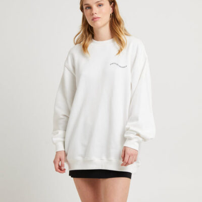 Subtitled Oversized Wave Origin Fleece Jumper