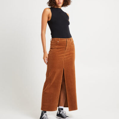 Wrangler Repair Maxi Skirt Caramel Cord