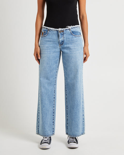 One Teaspoon Hollywood Low Riders Low Waist Wide Leg Denim Jeans