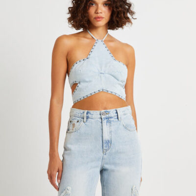 One Teaspoon Diamonde Star Denim Top